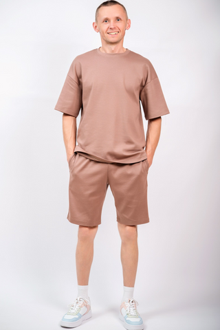чоловічий костюм з шортами, какао 5XL 902/6-к фото