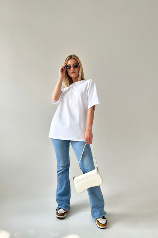 Жіноча футболка ОВЕРСАЙЗ біла 2XL-3XL оф2 фото